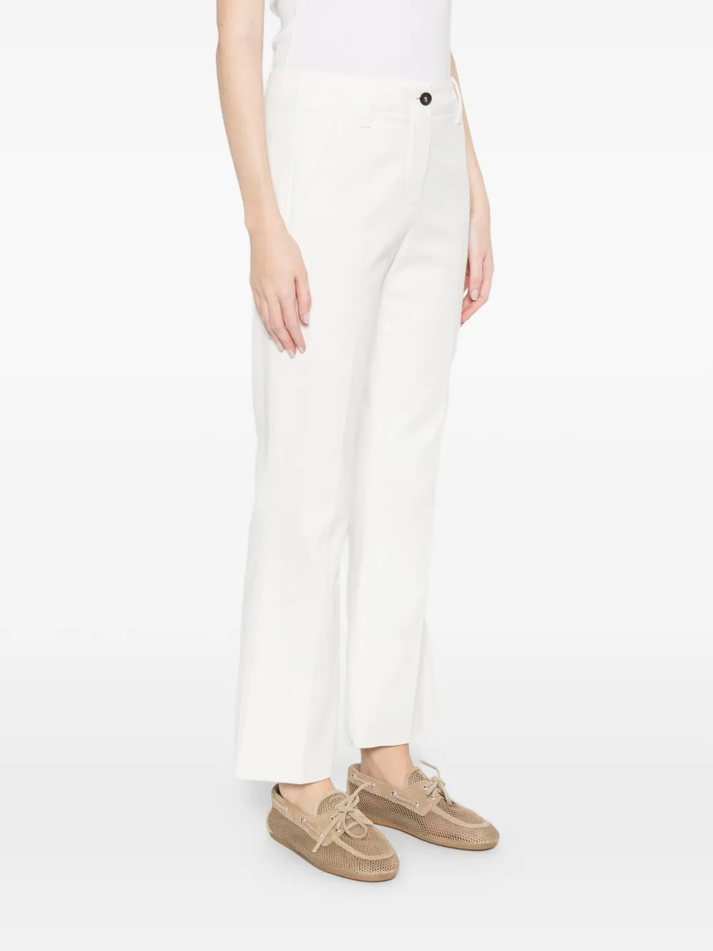 Brunello Cucinelli Straight broek met knopen Beige