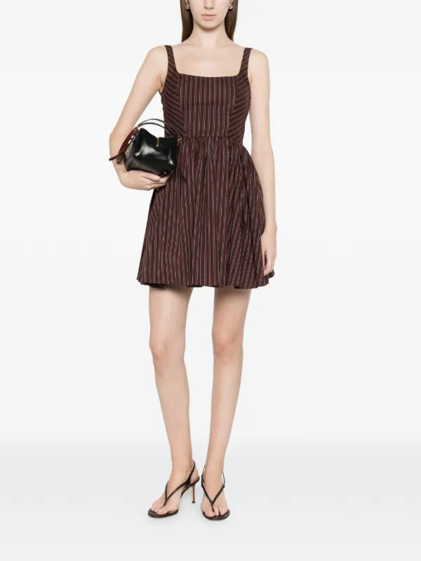 patrizia pepe mini dress Patrizia Pepe Striped Mini Dress | Brown