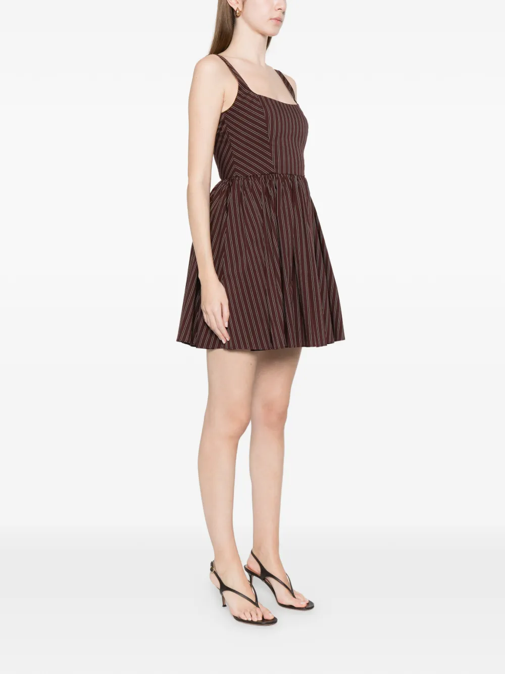 Patrizia Pepe Gestreepte mini-jurk Bruin