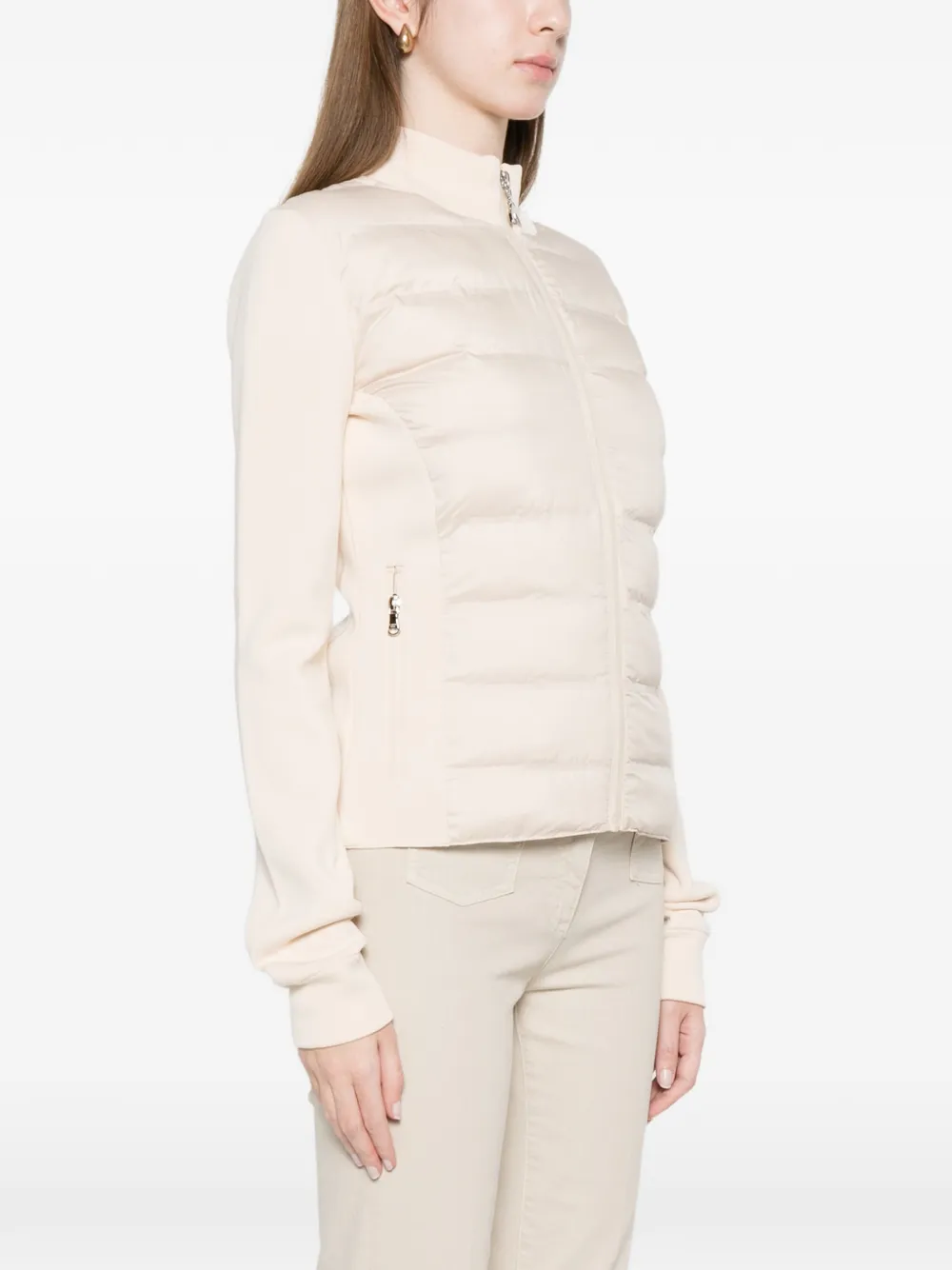  Patrizia Pepe Quilted Zipped Puffer Jacket - Neutrals 