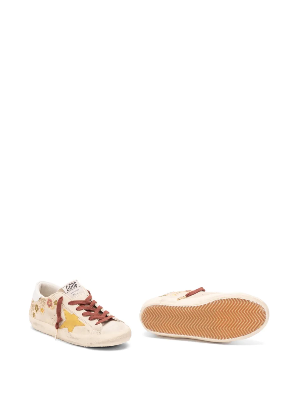 Golden Goose floral star sneakers Beige
