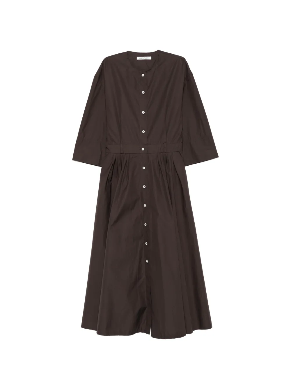 MARK KENLY DOMINO TAN Denilla buttonned front midi dress - Marrone