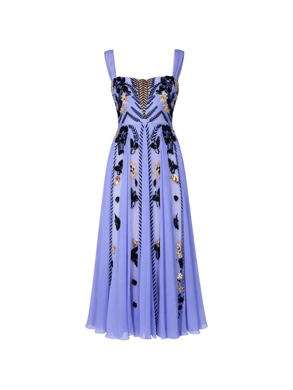 Temperley London sequin-embellished embroidered dress - Blu