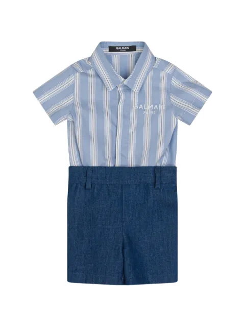 Balmain Kids set de shorts con detalle del logo