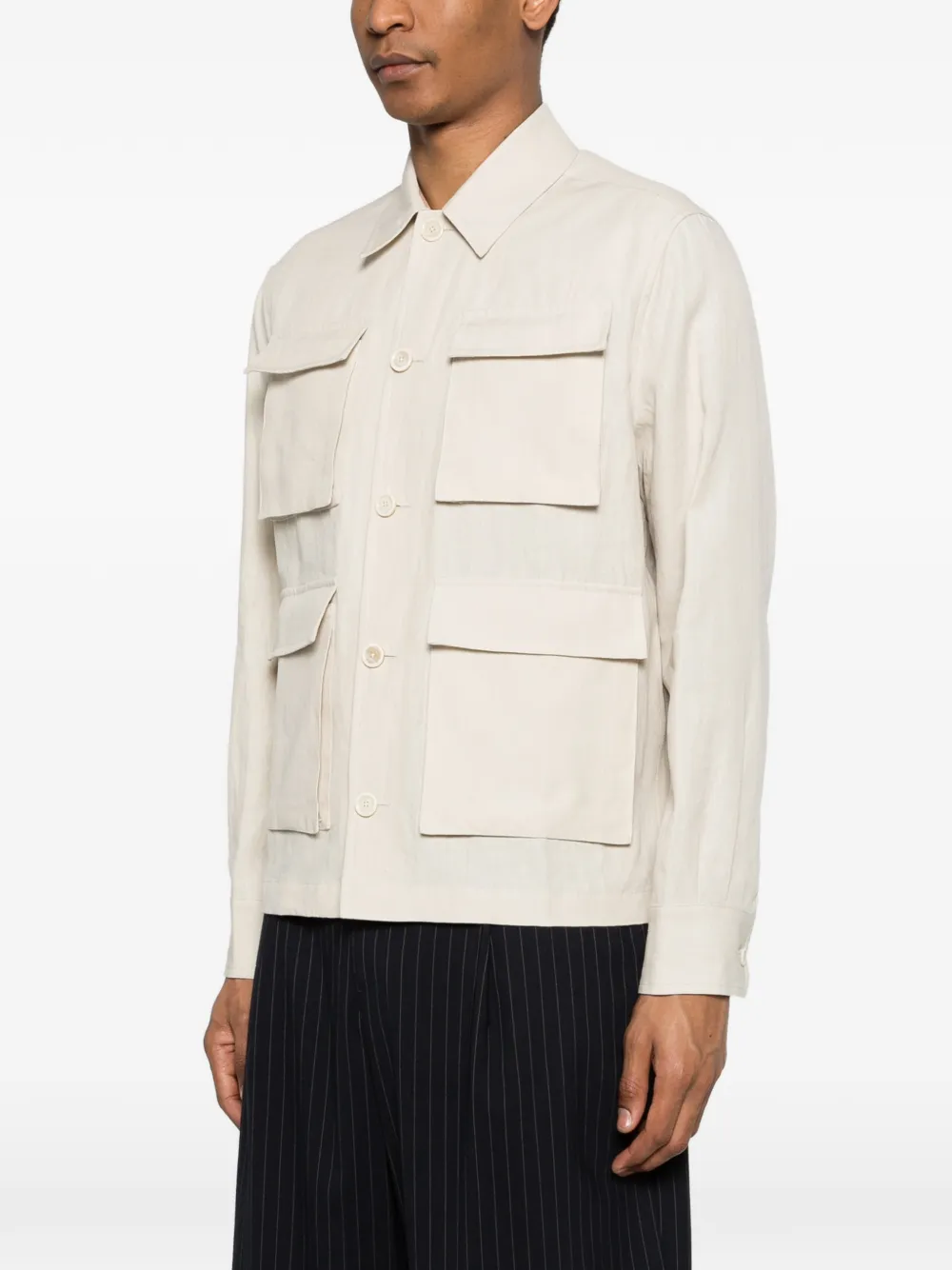  Lardini Patch Pocket Jacket - Neutrals 