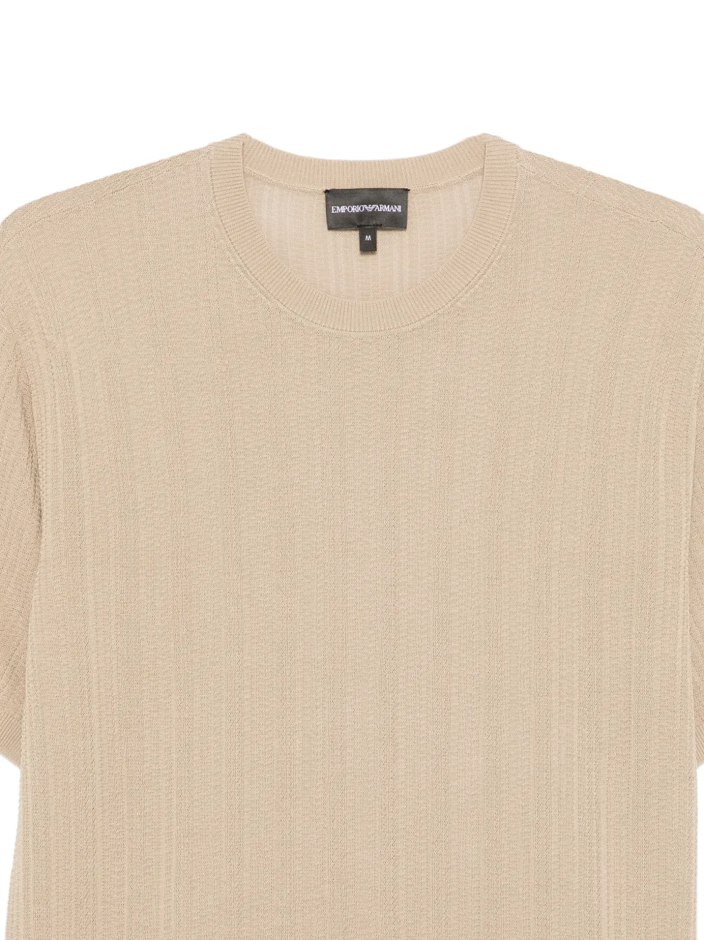 Emporio Armani Gebreid T-shirt Beige