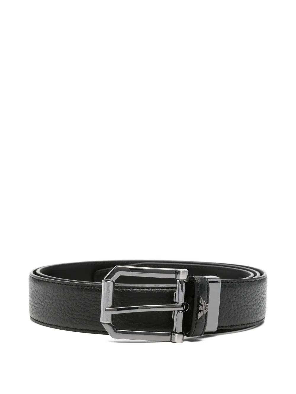 Emporio Armani grained-leather belt - Nero