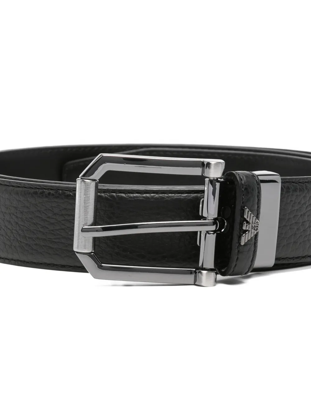 Emporio Armani Leren gespriem Zwart