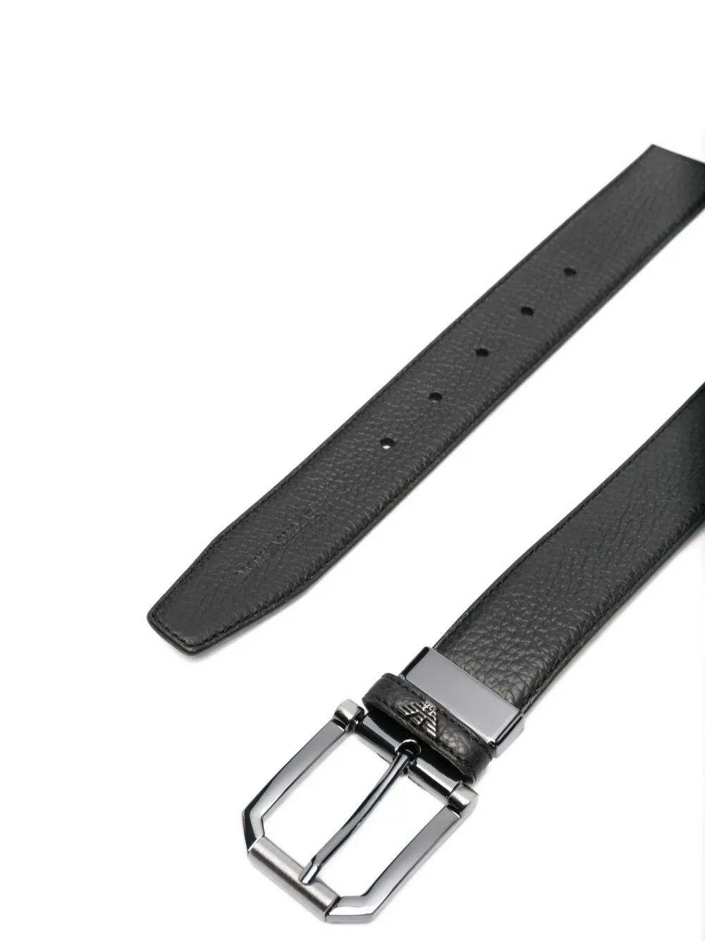 Emporio Armani Leren gespriem Zwart