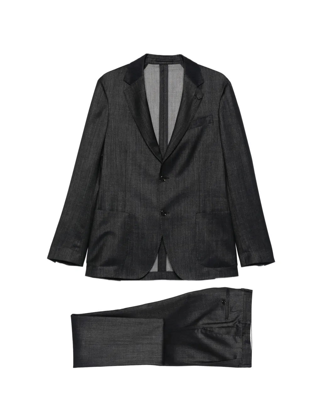 Lardini flower-pin suit - Nero