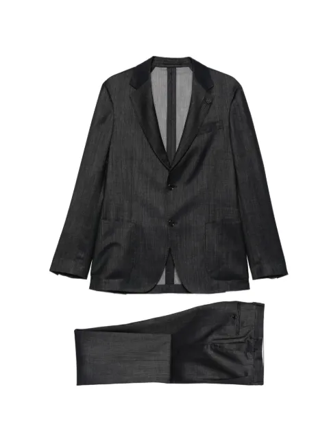 Lardini flower-pin suit