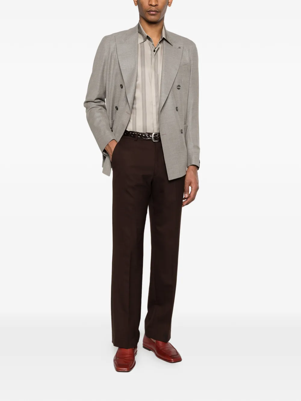 Emporio Armani Gestreept overhemd Beige