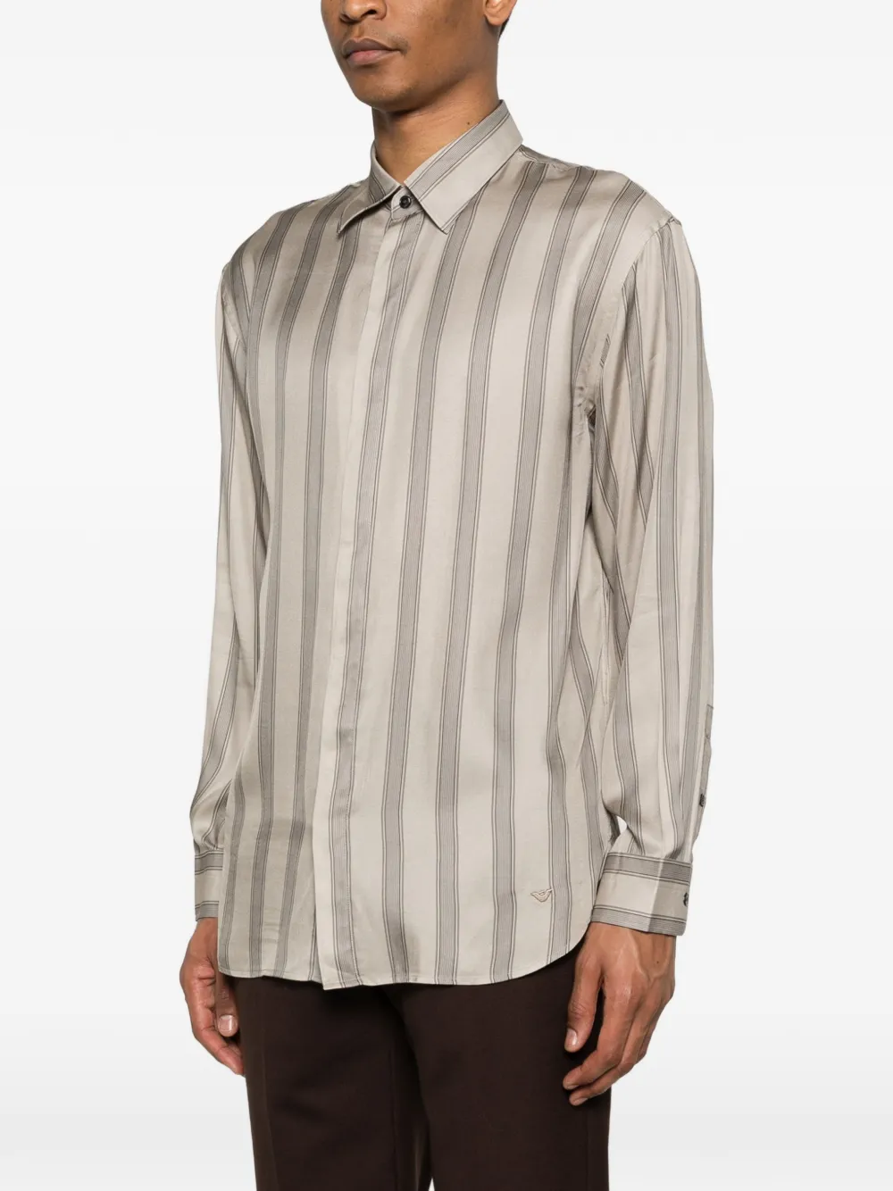 Emporio Armani Gestreept overhemd Beige