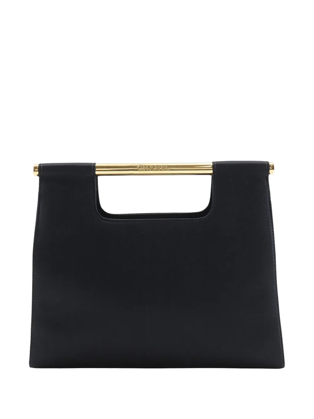 Pre-owned Chanel 1997-1999 Satin Frame Handbag In Black