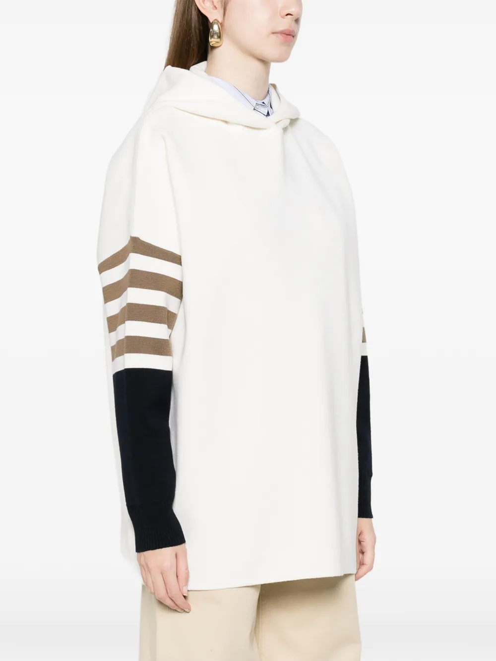 Max Mara Trui met gestreept detail Wit