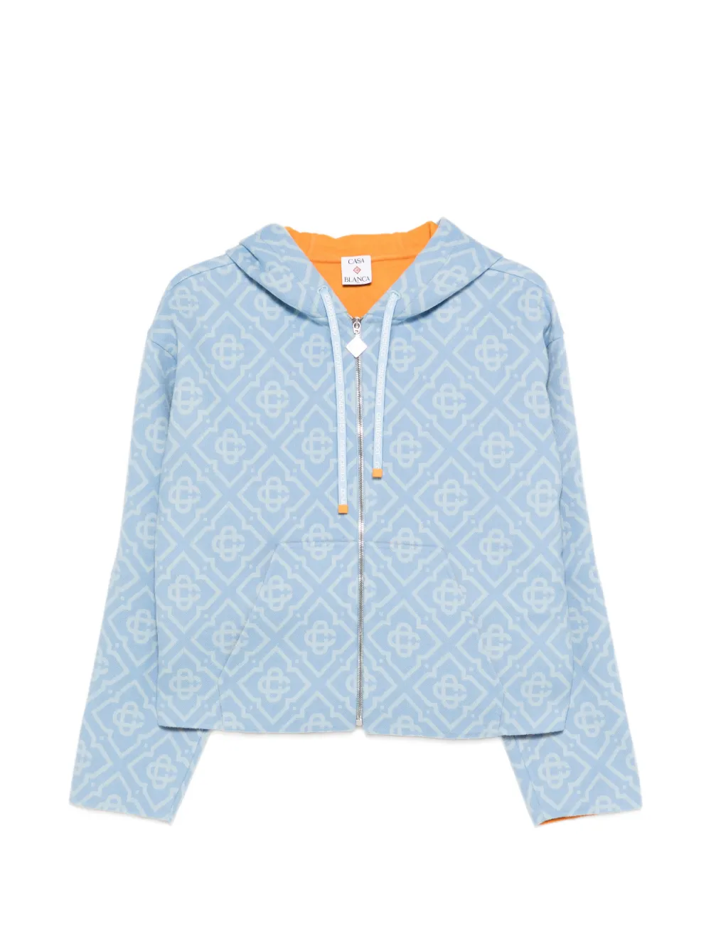 Casablanca monogram hooded jacket - Blu
