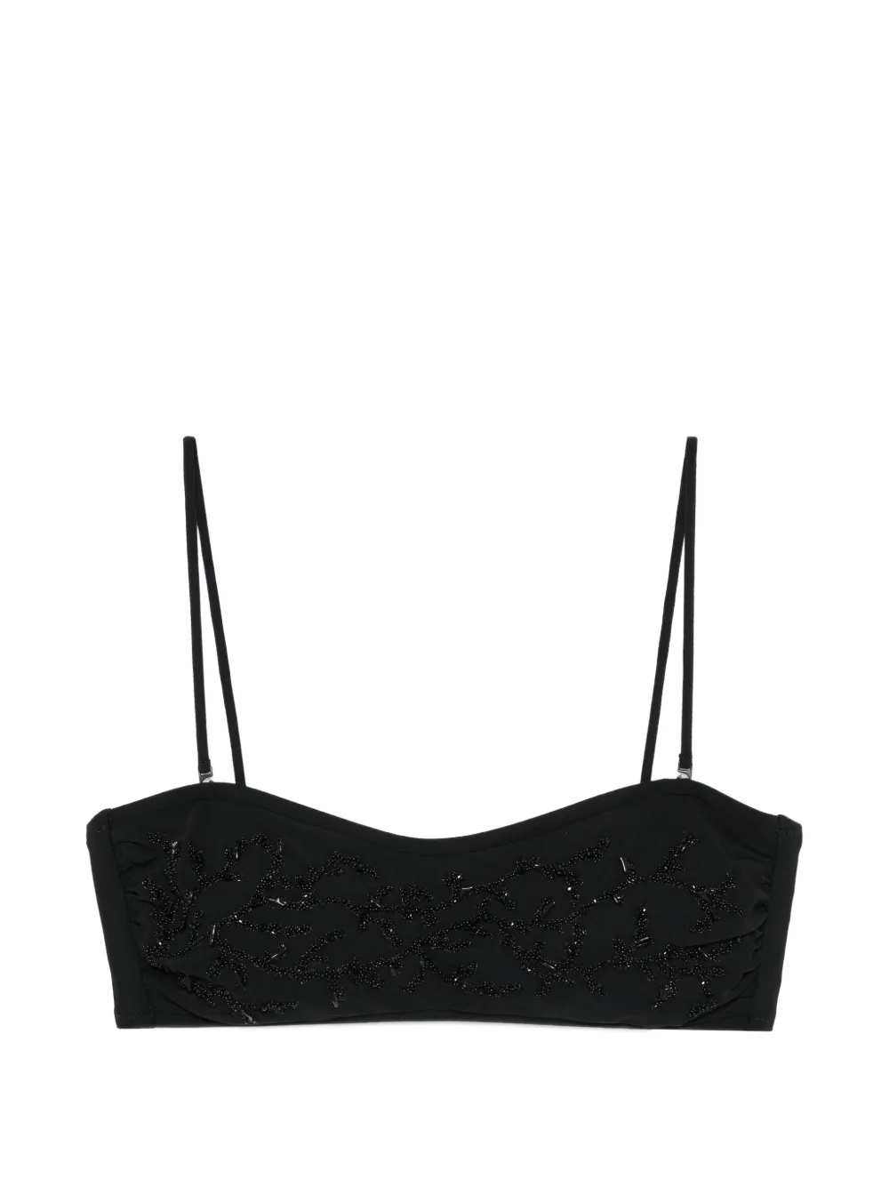 Maryan Mehlhorn beaded bikini top - Schwarz