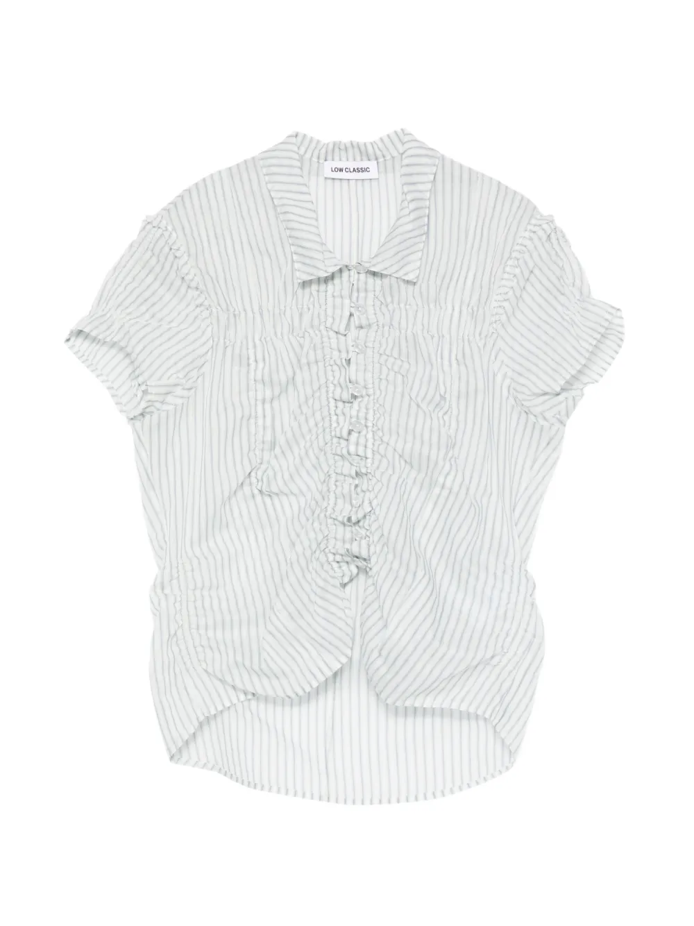 Low Classic striped ruffled shirt - Bianco