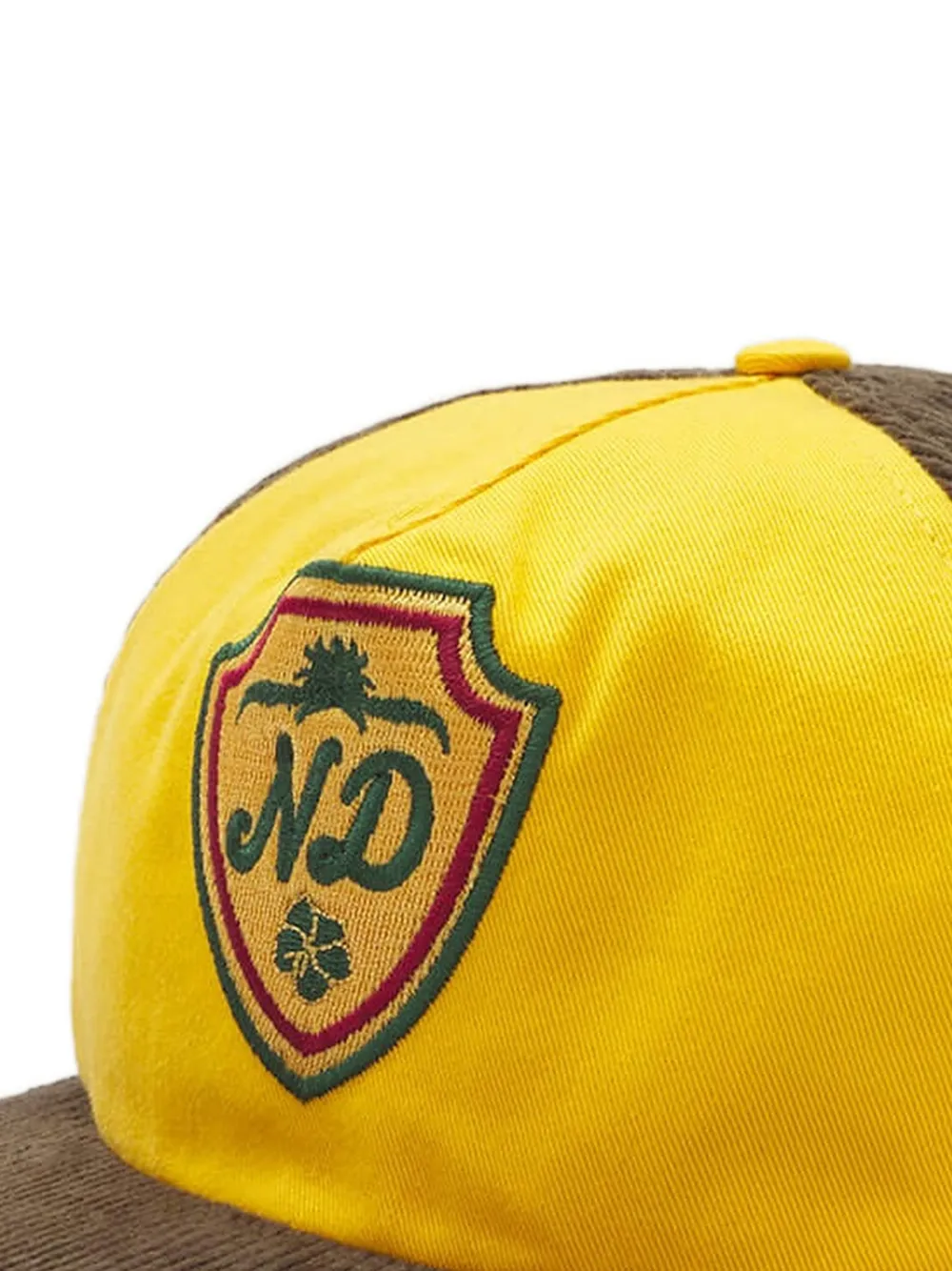  Nicholas Daley Shield Corduroy Colourblock Cap - Brown 