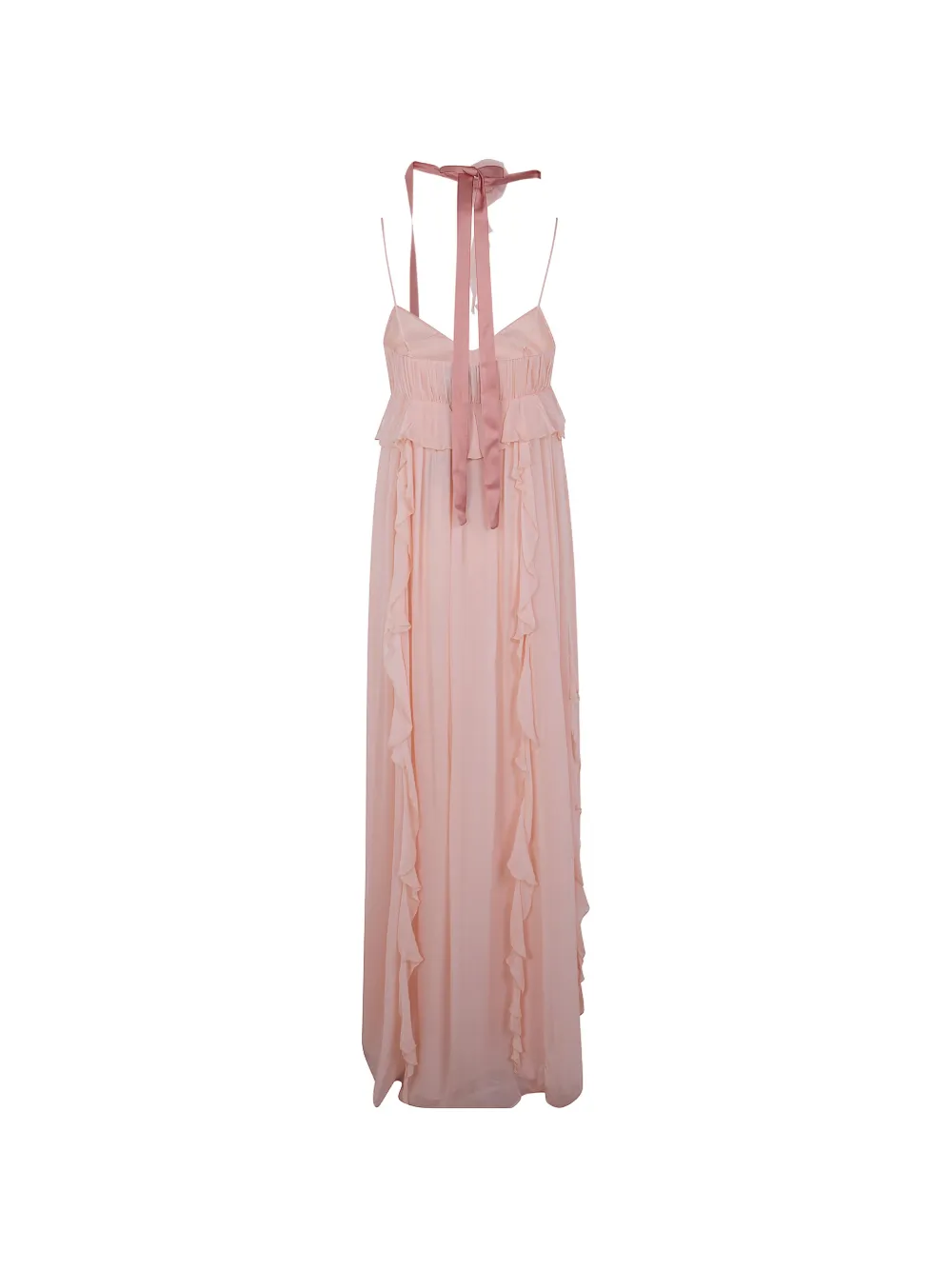  Blugirl Ruffled Floral Silk Dress - Pink 