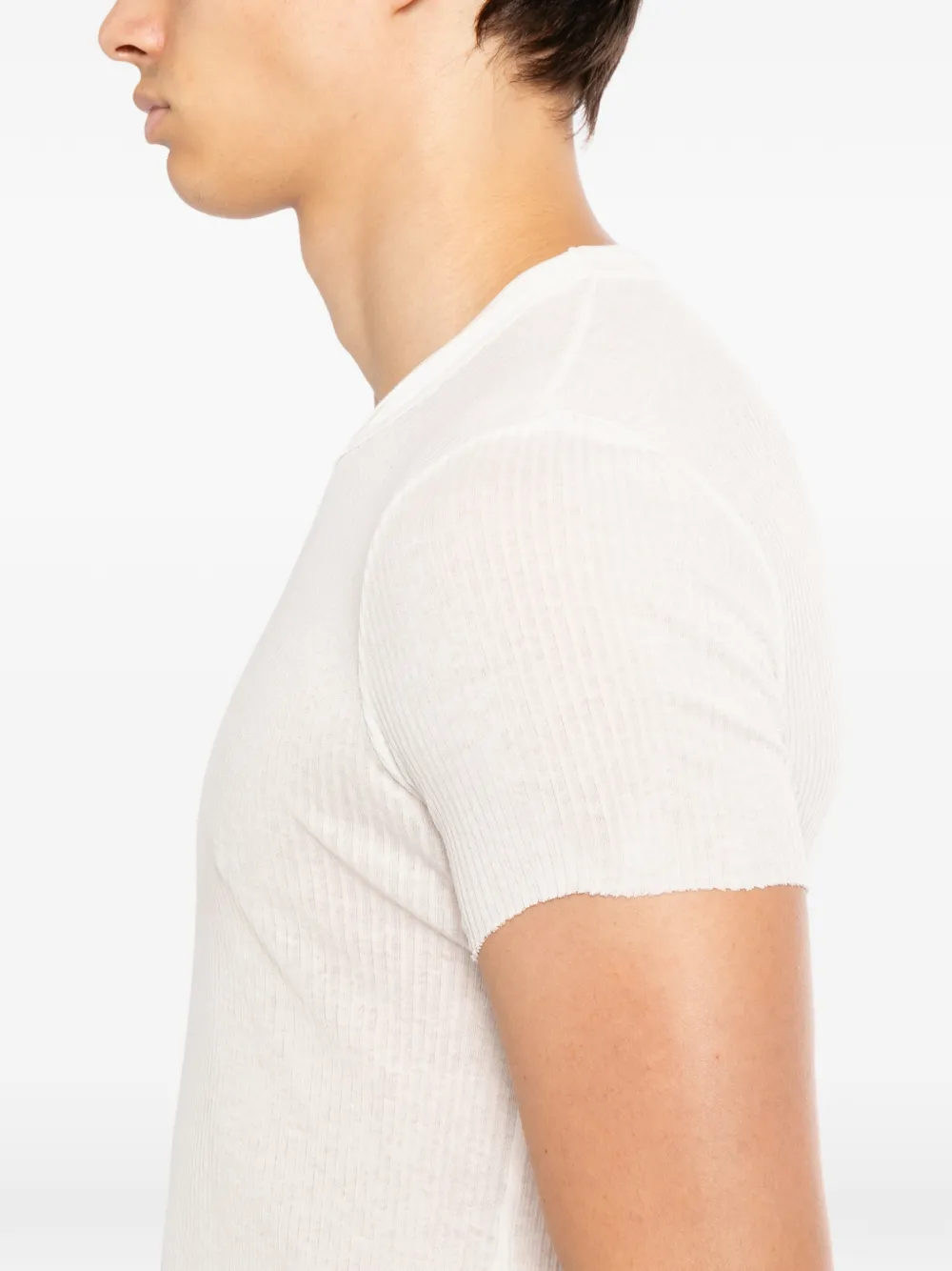 Julius Geribbeld T-shirt Beige