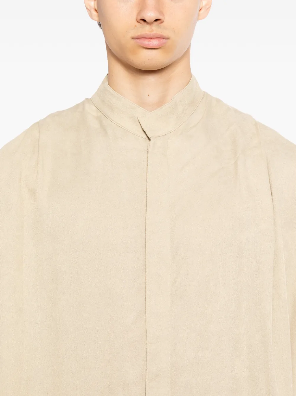 Julius Gesmockt overhemd Beige