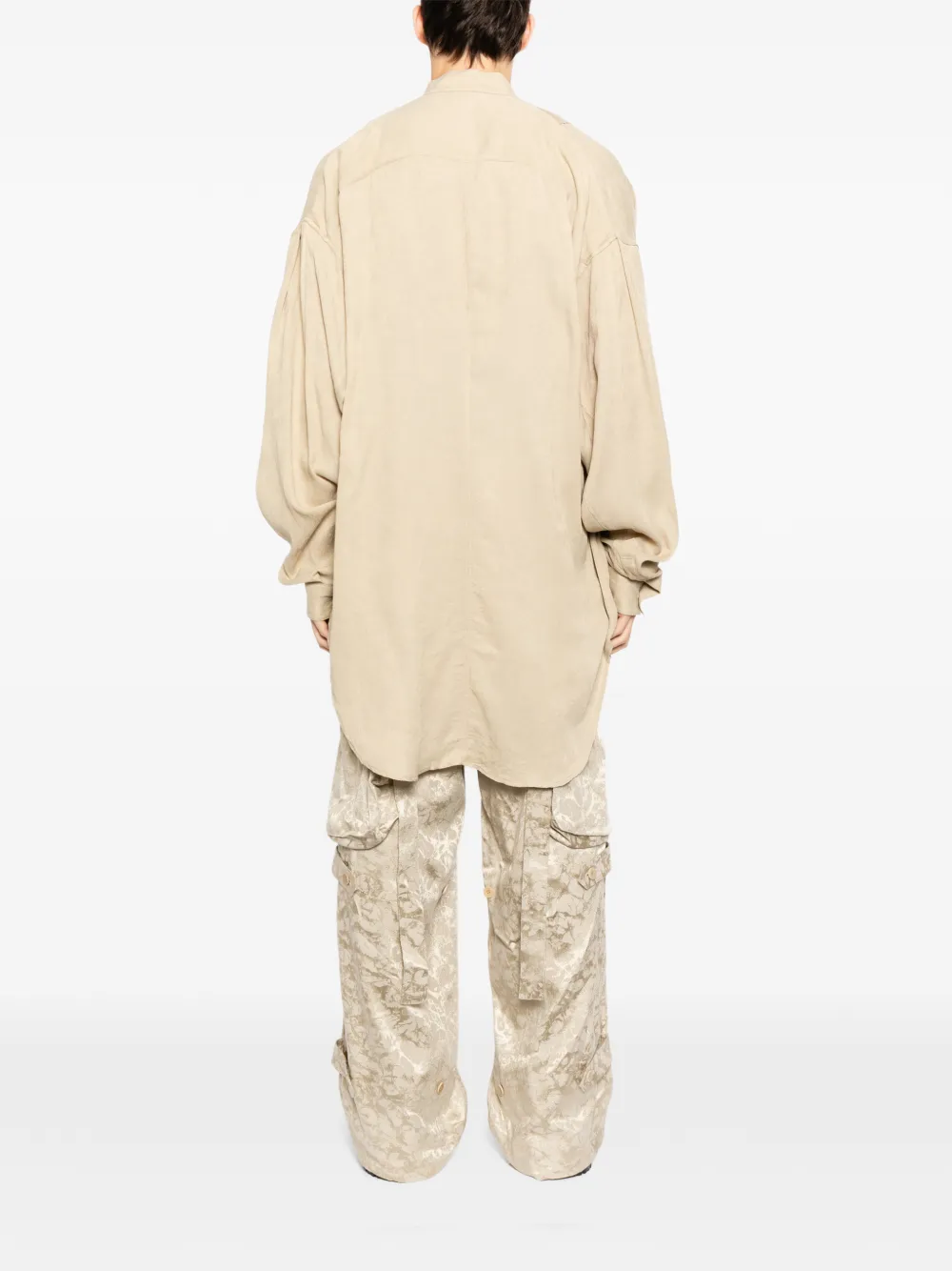 Julius Gesmockt overhemd Beige