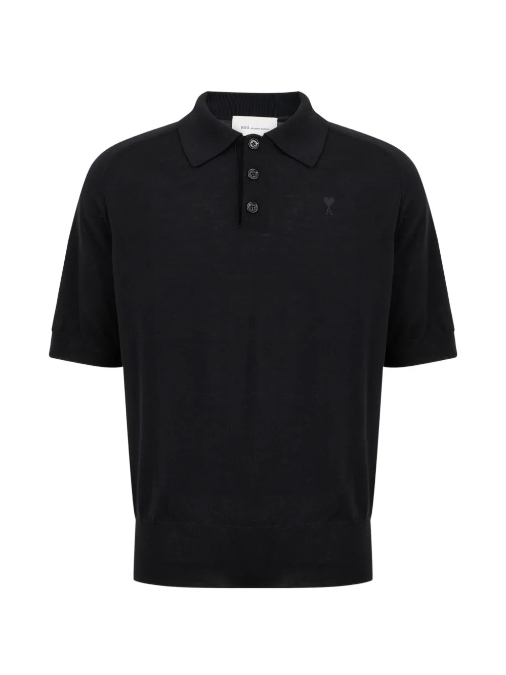 AMI Paris logo-embroidered polo shirt - Nero