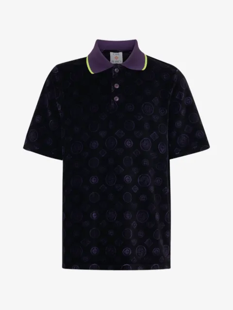 Casablanca monogram-pattern polo shirt