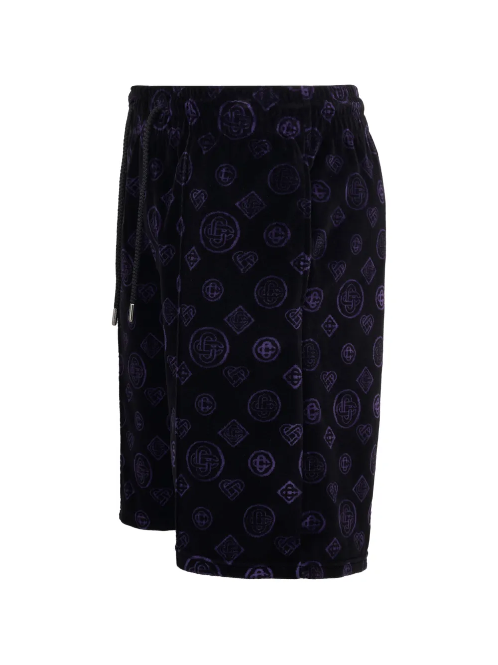 Casablanca Zwembroek met monogram-patroon Zwart