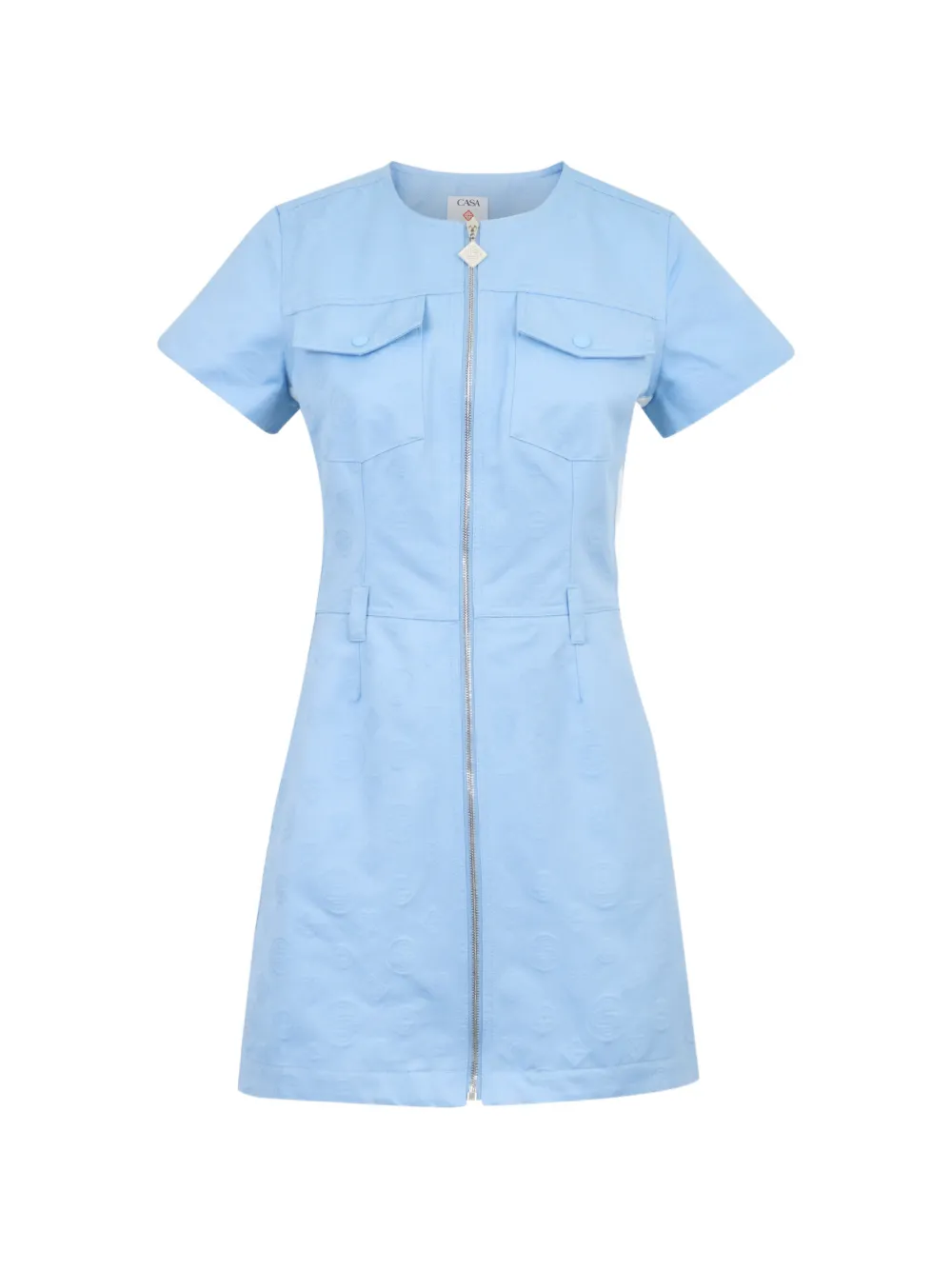 Casablanca monogram-pattern mini dress - Blue