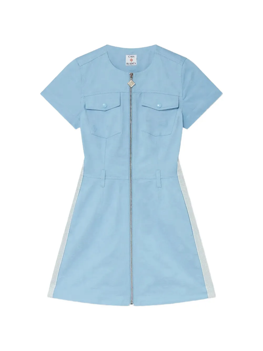 Casablanca monogram-pattern mini dress - Blue