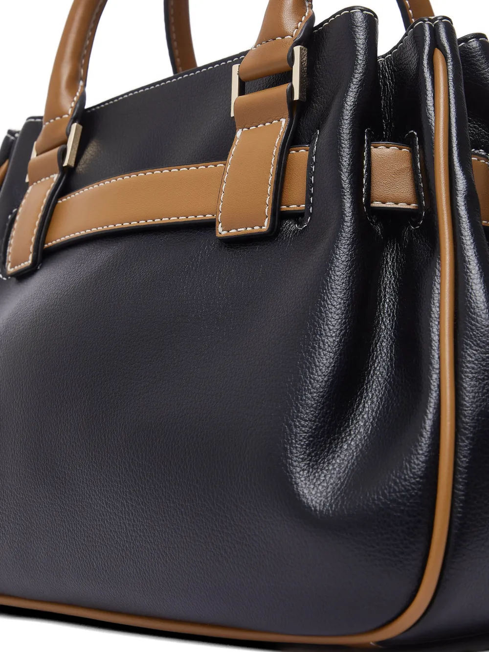 Small Two-Tone Buckle Tote Bag