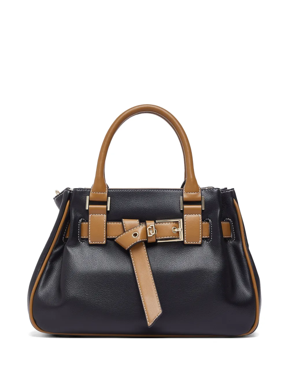 LIU JO small two-tone buckle tote bag - Nero
