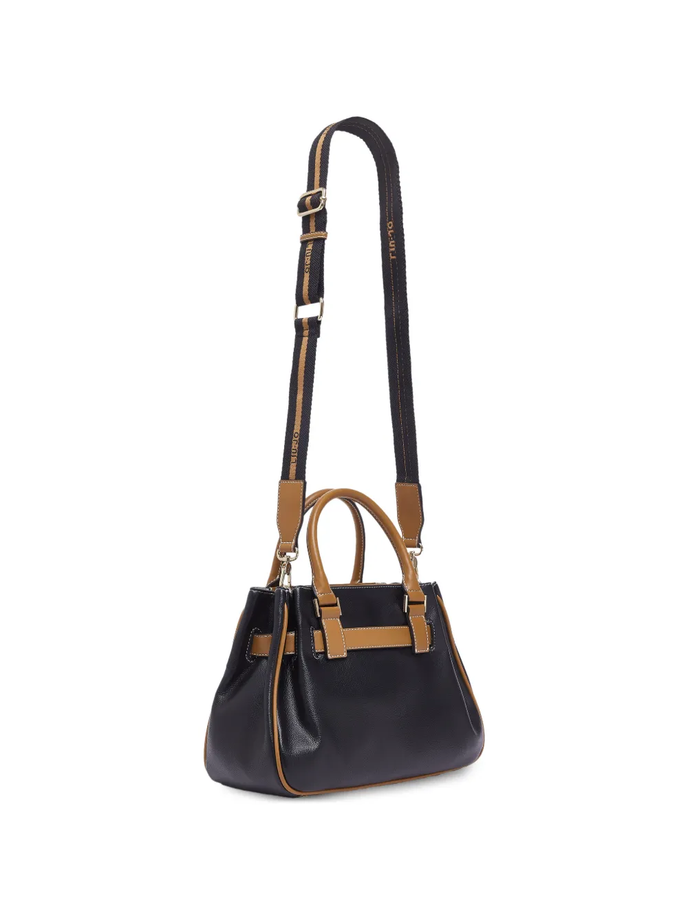 Small Two-Tone Buckle Tote Bag