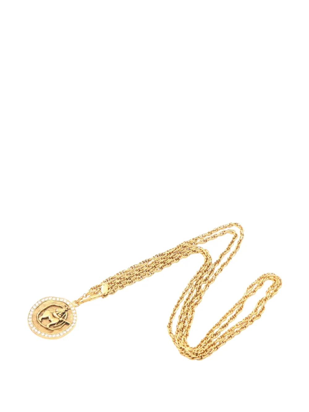 CHANEL Pre-Owned Collana CC placcata oro con pendente a medaglione 1984