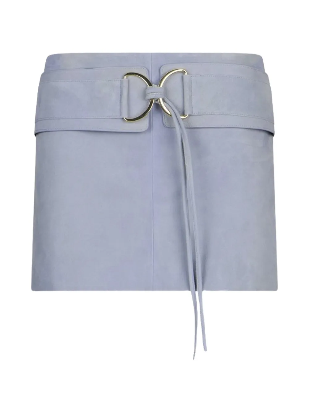 LIU JO removable belt suede midi skirt - Blu