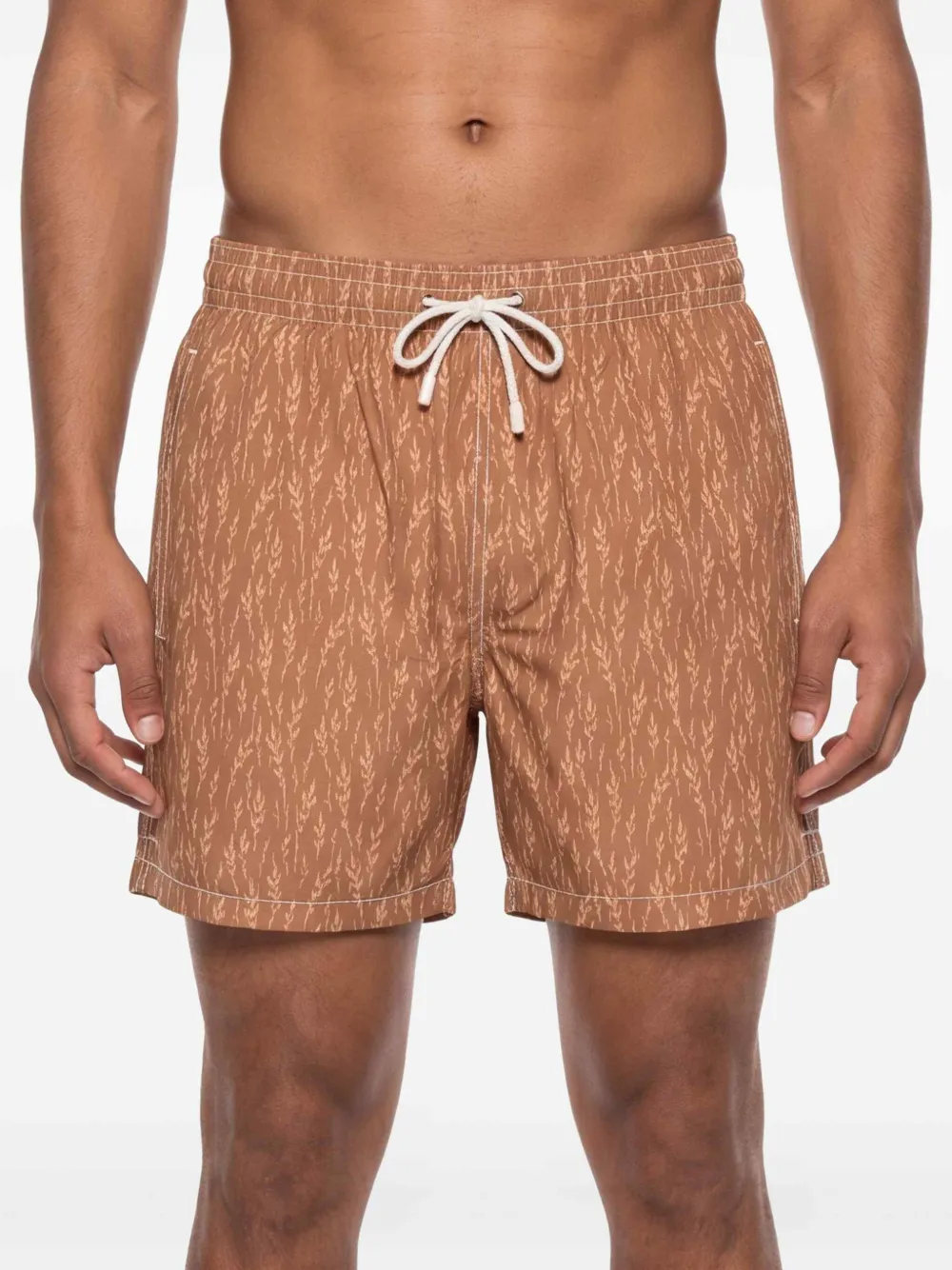 Canali Zwembroek met bladerprint Bruin