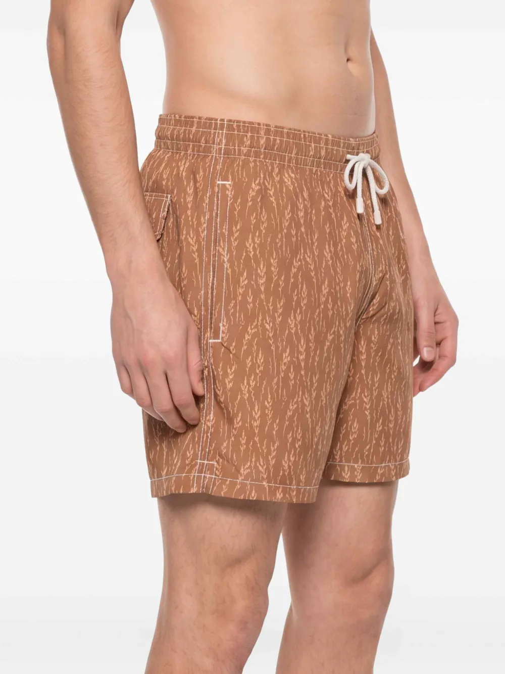 Canali Zwembroek met bladerprint Bruin