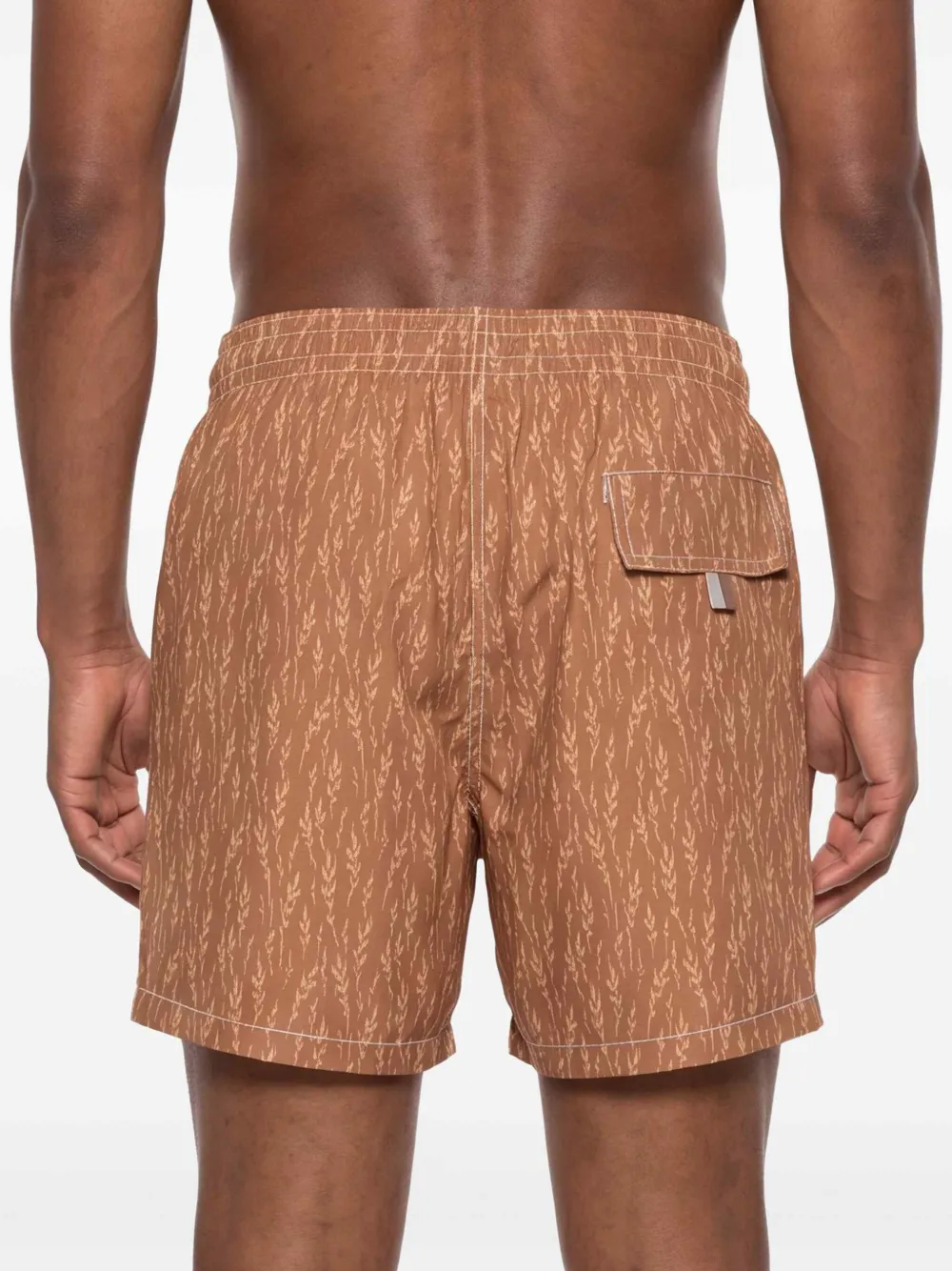 Canali Zwembroek met bladerprint Bruin