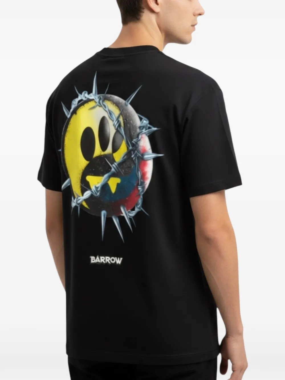 BARROW Jersey T-shirt met grafische print Zwart