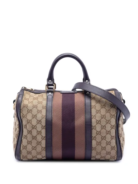 Gucci Pre-Owned 2016-2026 Medium GG Canvas Web Joy Boston Bag satchel