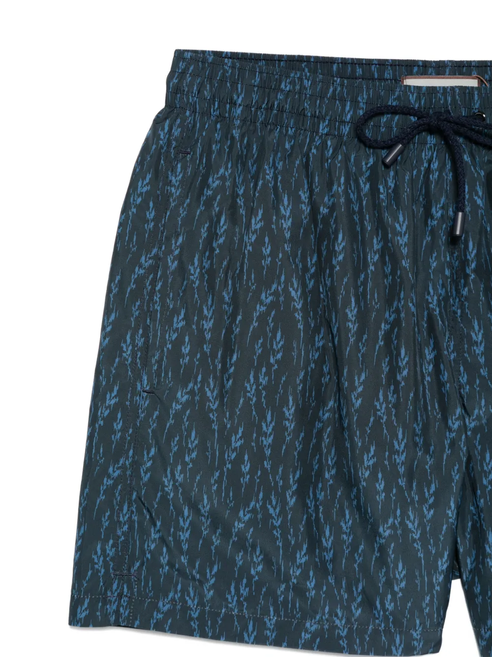  Canali Drawstring Print Swim Shorts - Blue 