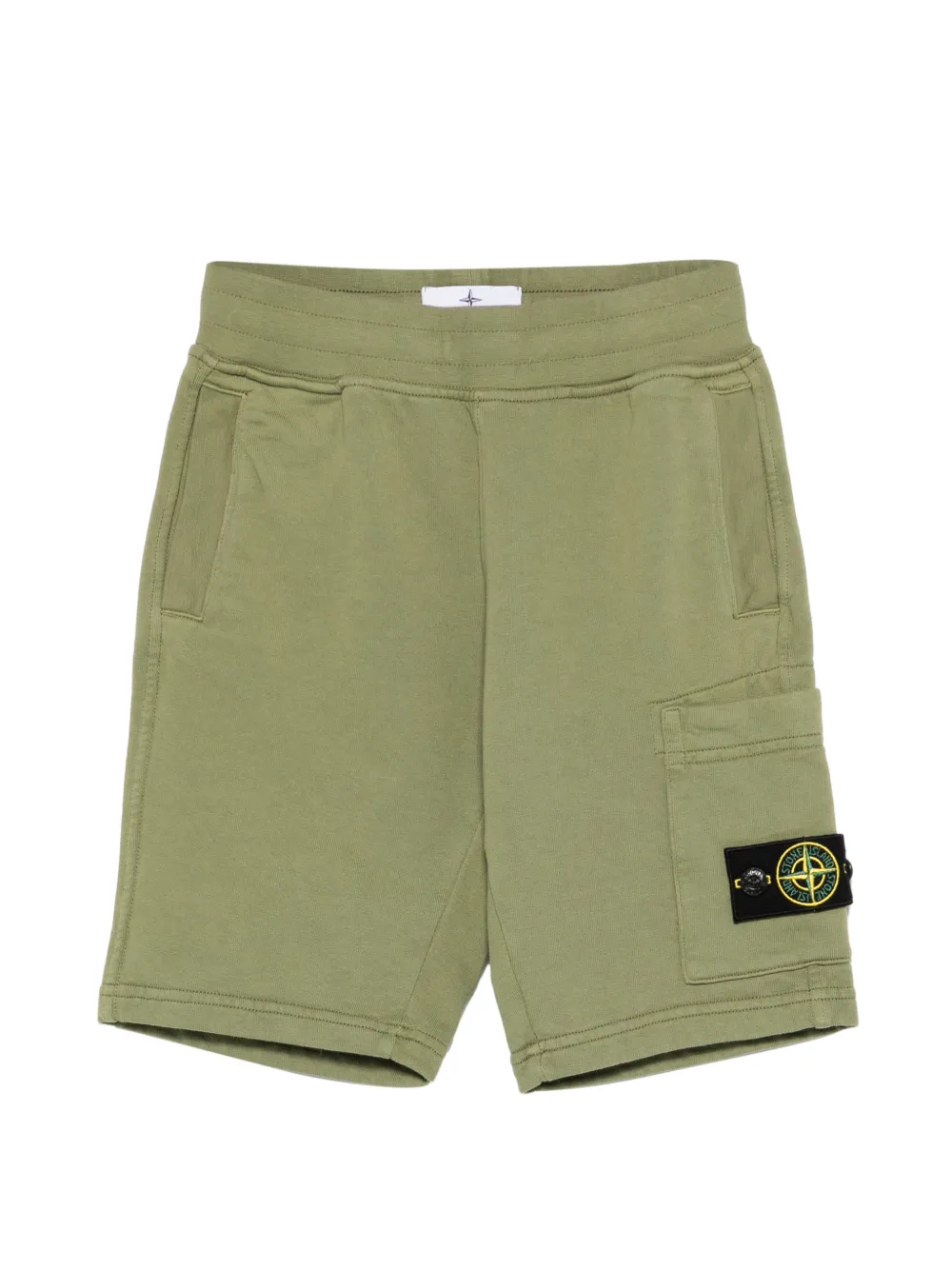 Stone Island Junior logo-patch shorts - Verde