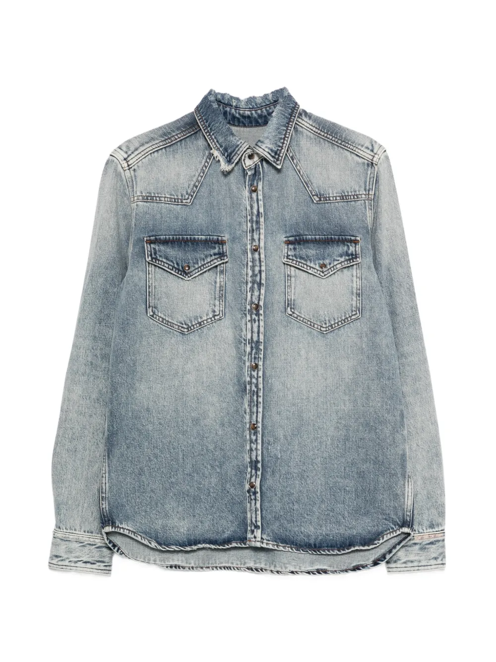 Nine In The Morning Tobia Texas button-up overshirt - Blu