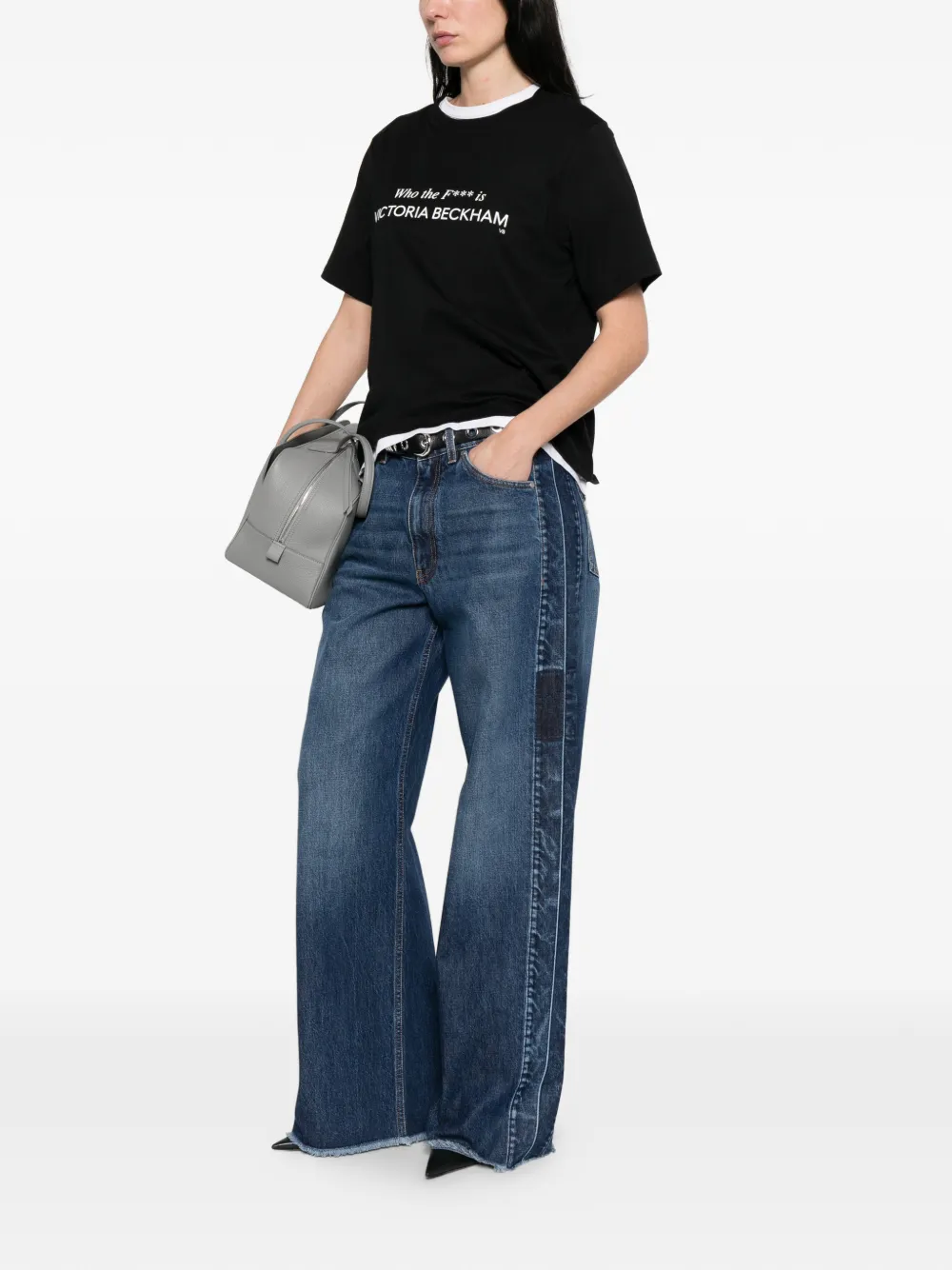 Stella McCartney Jeans met franje en vlakken Blauw