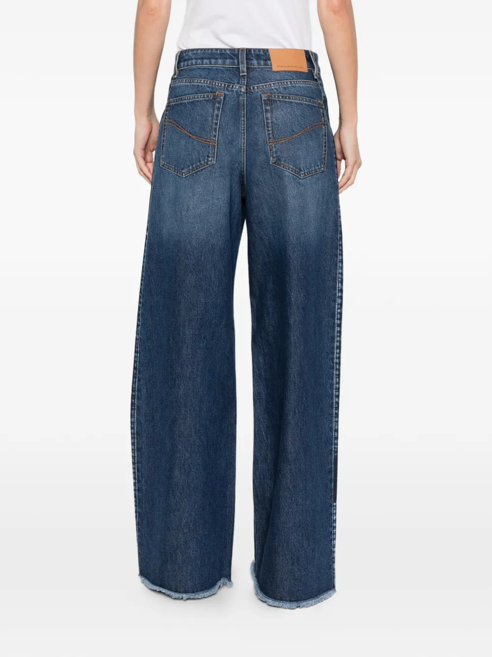 Stella McCartney Jeans met franje en vlakken Blauw