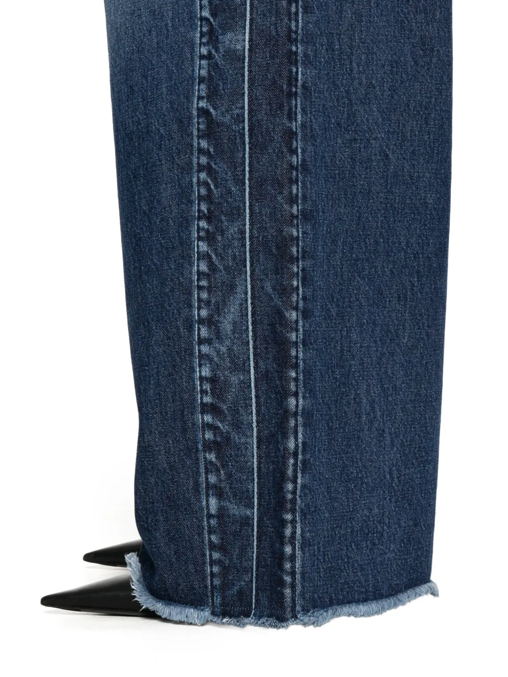Stella McCartney Jeans met franje en vlakken Blauw