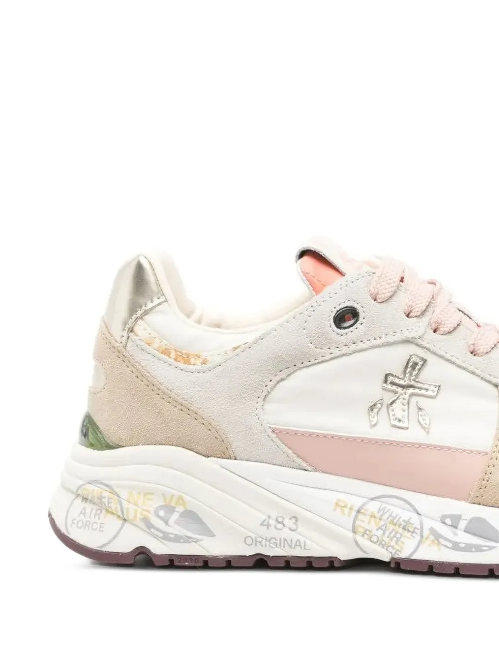Premiata Mased sneakers met logo Beige