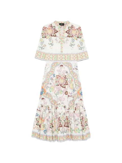 ETRO V-neck flared maxi dress